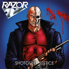the album cover for Razor - Shotgun Justice [Colored Vinyl] [Reissue] (Spla)