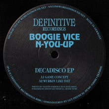 the album cover for Boogie Vice / N-You-Up - Decadisco