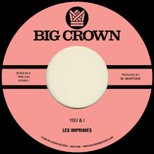 the album cover for Les Imprimes - You & I B/W Miss The Days