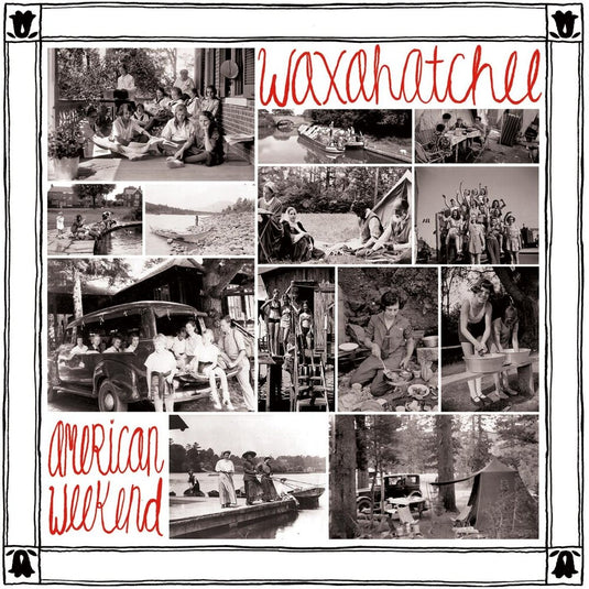 the album cover for Waxahatchee - American Weekend - Red/White Swirl Vinyl [Colored Vinyl]