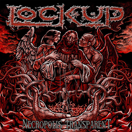 the album cover for Lock Up - Necropolis Transparent - Red Vinyl [Colored Vinyl] (Red)