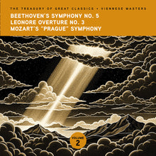 the album cover for Ljubljana Symphony Orchestra & Slovak Phil Orch - The Treasury of Great Classics - Viennese Masters - Vol. 2. Beethoven Symphony No. 5, Leonore Overture No. 3 & Mozart "Prague" S