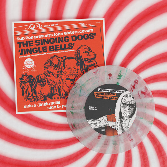 the album cover for John Waters - It's a Punk Rock Christmas (color 7inch)