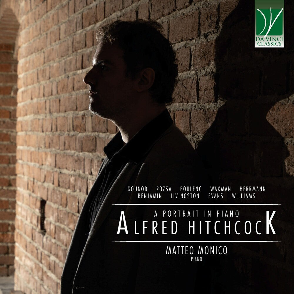 the album cover for Matteo Monico - Alfred Hitchcock: a Portrait in Piano