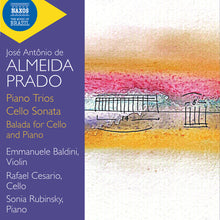 the album cover for Emmanuele Baldini - Almeida Prado: Pno Trios Vc Sonata Balada For Vc