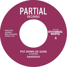 the album cover for Sandeeno - Put Down De Guns' (Ep)