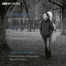 the album cover for Sebastian Klinger - Schumann & Bruch: Vc Con & Works For Vc & Orch
