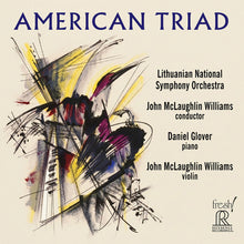 the album cover for Lithuanian National Philharmonic Orchestra - American Triad