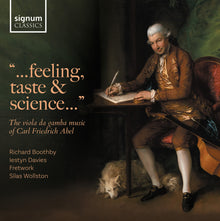 the album cover for Richard Boothby - Feeling Taste & Science The Viola Da Gamba Music