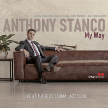 the album cover for Anthony Stanco - My Way: Live At The Blue Llama Jazz Club
