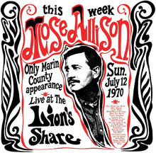 the album cover for Mose Allison - Live At The Lion's Share July 12 1970 - Remastered