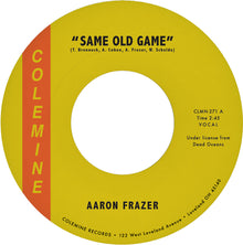 the album cover for Aaron Frazer - Same Old Game / Let Your Love Grow