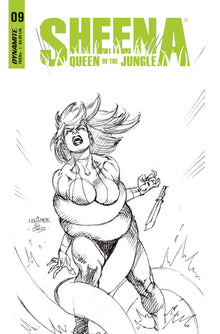 Sheena Queen Jungle #9 F 1:10 Joseph Michael Linsner B&W Variant (09/07/2022) Dynamite