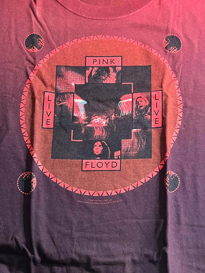 Pink Floyd Red Dye T-shirt Live Over Dyed Shirt XL