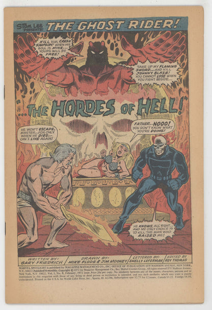 Marvel Spotlight 8 Marvel 1973 FR 4th Ghost Rider Mike Ploog