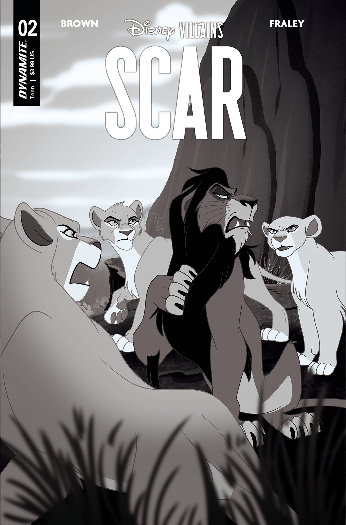 Disney Villains Scar #2 G 1:10 Trish Forstner B&W Variant (05/10/2023) Dynamite