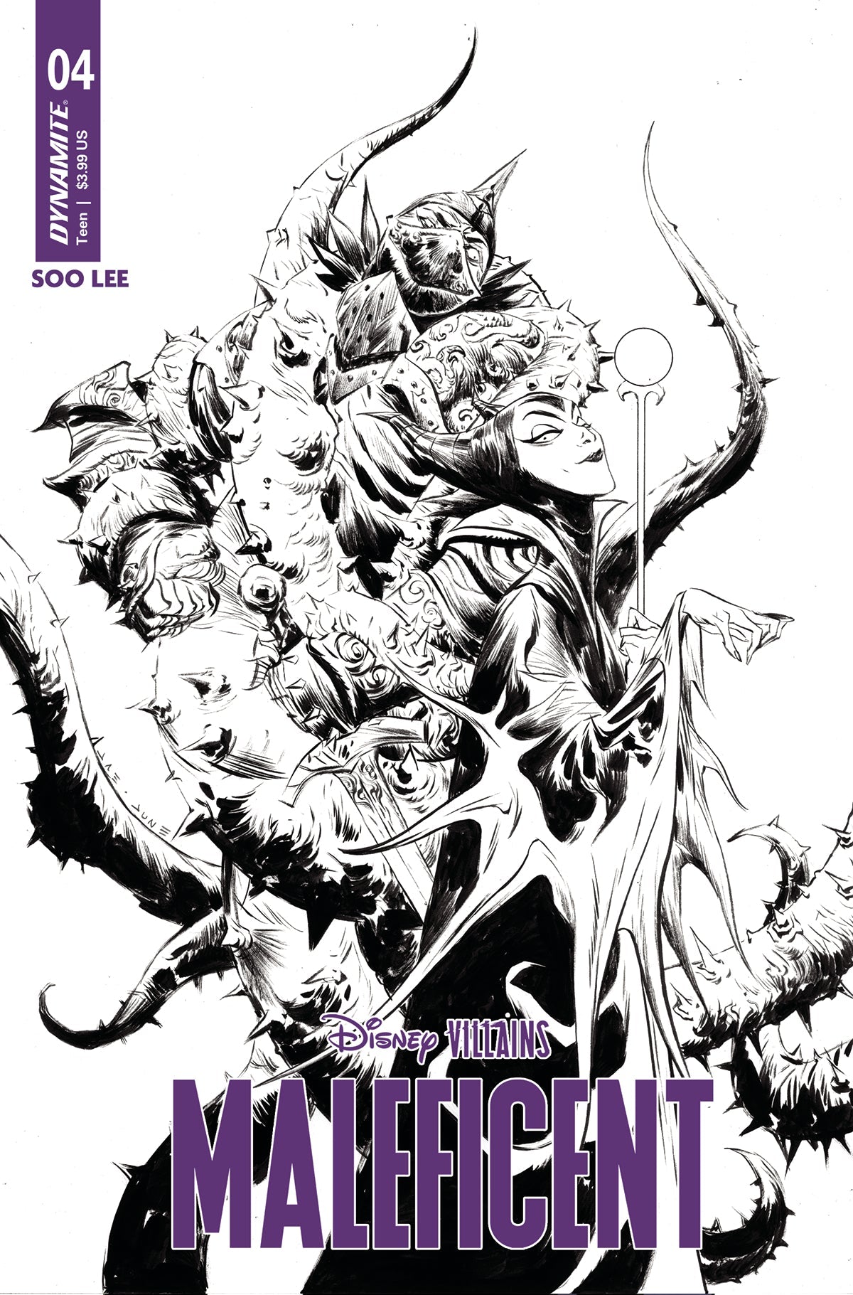 Disney Villains Maleficent #4 G 1:10 Jae Lee B&W Variant (08/16/2023) Dynamite