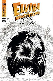 Elvira In Monsterland #4 F 1:10 John Royle B&W Variant (08/30/2023) Dynamite