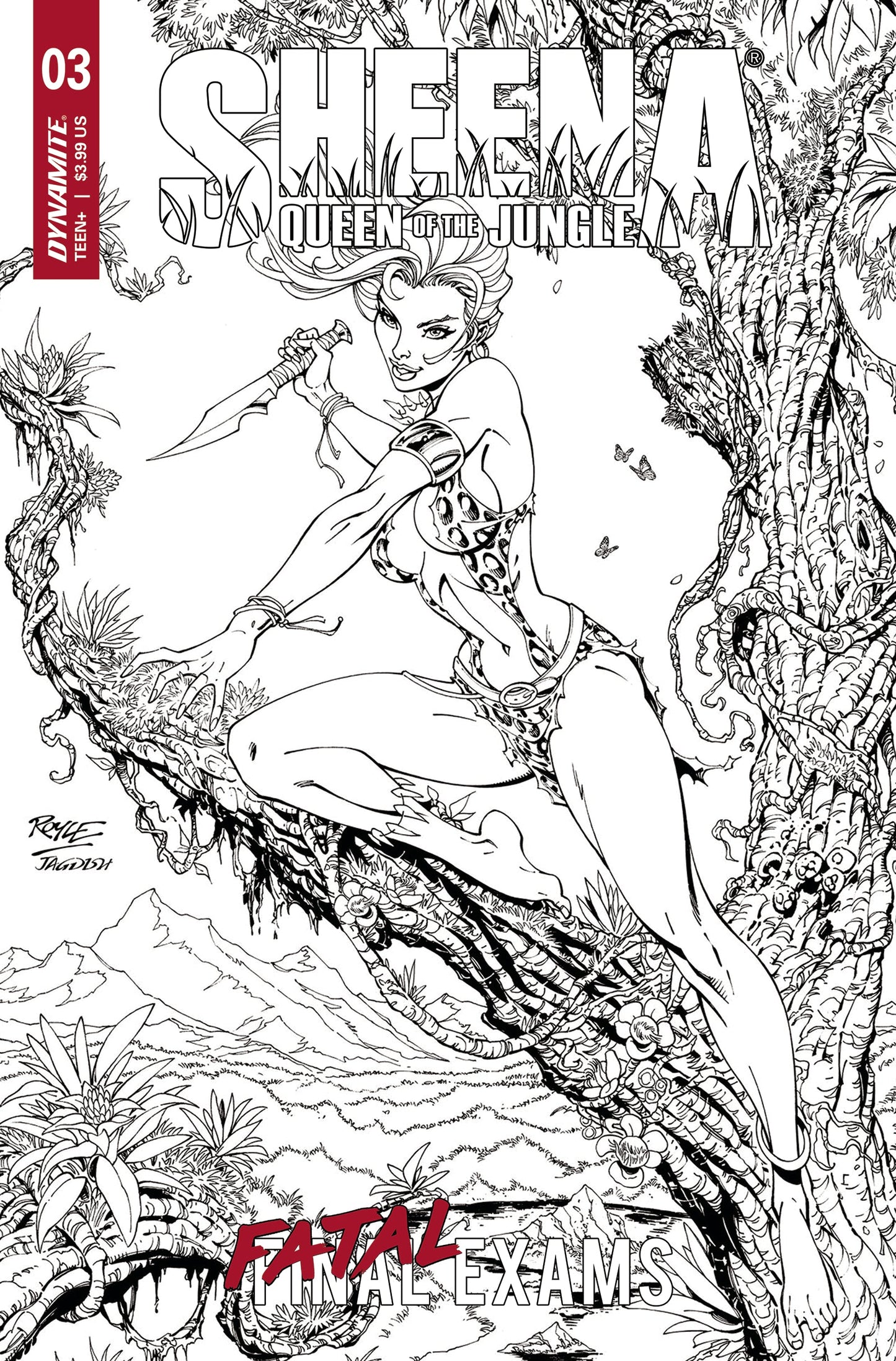 Sheena Queen Of Jungle #3 F 1:10 Royle Line Art Variant (11/08/2023) Dynamite