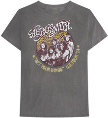 Aerosmith Get Your Wings US Tour 74 Cheetah Print Gray Unisex ShortSleeve T-shirt 2XL [T-Shirt]