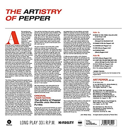 Art Pepper - Artistry Of Pepper [Import] (180 Gram Vinyl, Limited Edition, Remastered) [Vinyl]