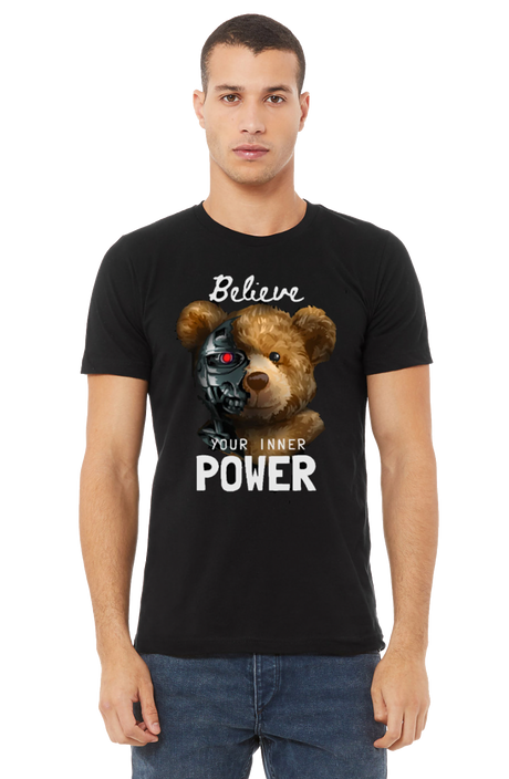 Camiseta DTG con texto "Believe Your Inner Power" de Teddy | Edición a todo color 