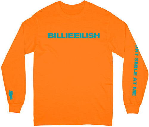 Billie Eilish Don't Smile Unisex Long Sleeve T-Shirt Medium (Large Item, Medium Long Sleeve Shirt, Orange) [T-Shirt]