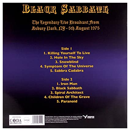 Black Sabbath - Masters Of The Grave: Asbury Park, N.J. August 5th,1975 (Limited Edition, Purple Vinyl) [Import] [Vinyl]