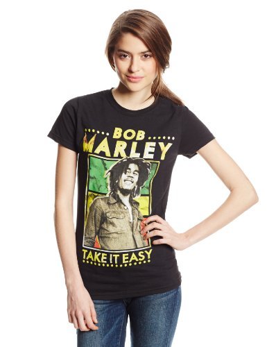 Bob Marley Take It Easy Juniors T-Shirt, Black, Small [T-Shirt]