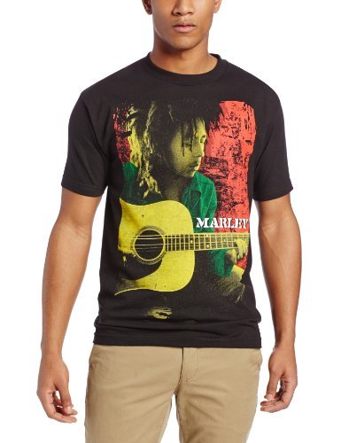 Zion Rootswear Men'S Bob Marley Colored Pose T-Shirt, Black, Medium [T-Shirt]