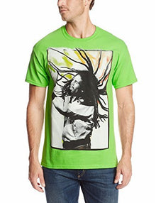 Zion Rootswear Men'S Bob Marley Flying Dreads (Lime) T-Shirt, Green, Small [T-Shirt]