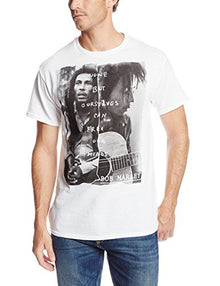 Zion Rootswear Men'S Bob Marley Free Our Minds T-Shirt, White, Large [T-Shirt]