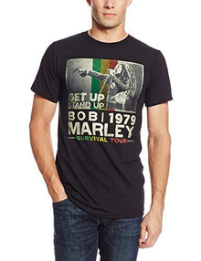 Zion Rootswear Men'S Bob Marley Get Up T-Shirt, Black, Medium [T-Shirt]