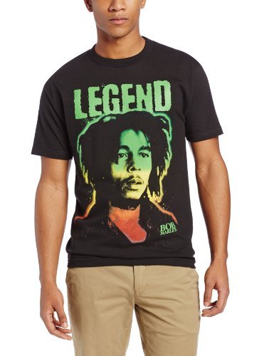 Zion Rootswear Men'S Bob Marley Legend Gradient T-Shirt, Black, Medium [T-Shirt]