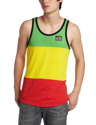 Zion Rootswear Men'S Bob Marley Patch Tank Top, Multi, Small [T-Shirt]