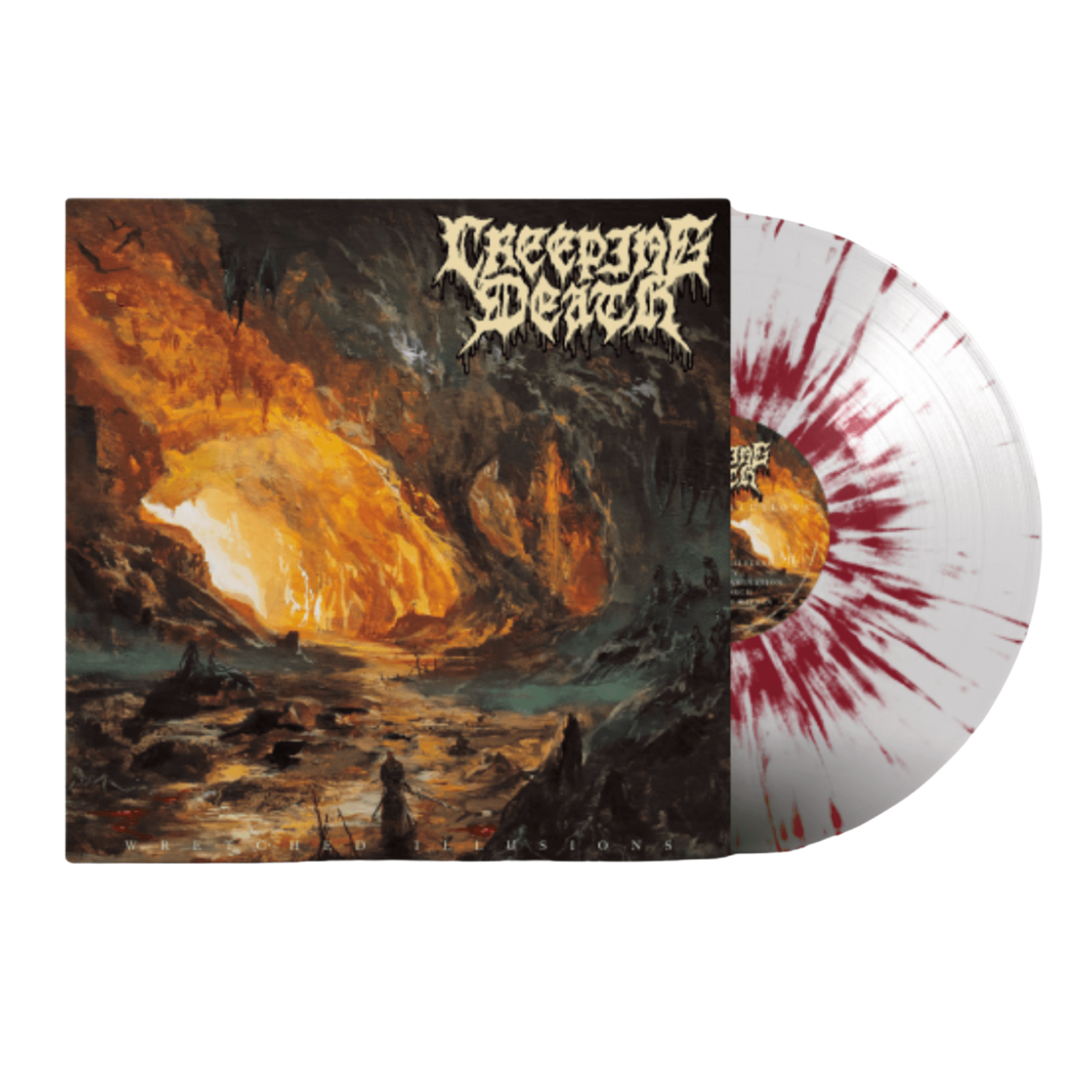 Creeping Death - "Wretched Illusions" Clear Blood Red Splatter Vinyl
