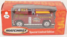 Matchbox Toy Fair 2003 Hero City Water Pumper Fire Truck Mattel
