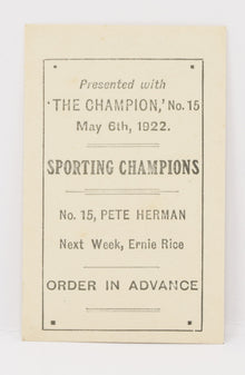 Pete Herman #15 Sporting Champions Boxer Boxing Card 1922 1923
