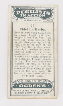Fidel La Barba #23 Ogden's Pugilists Boxing Cigarette Card Boxer 1928