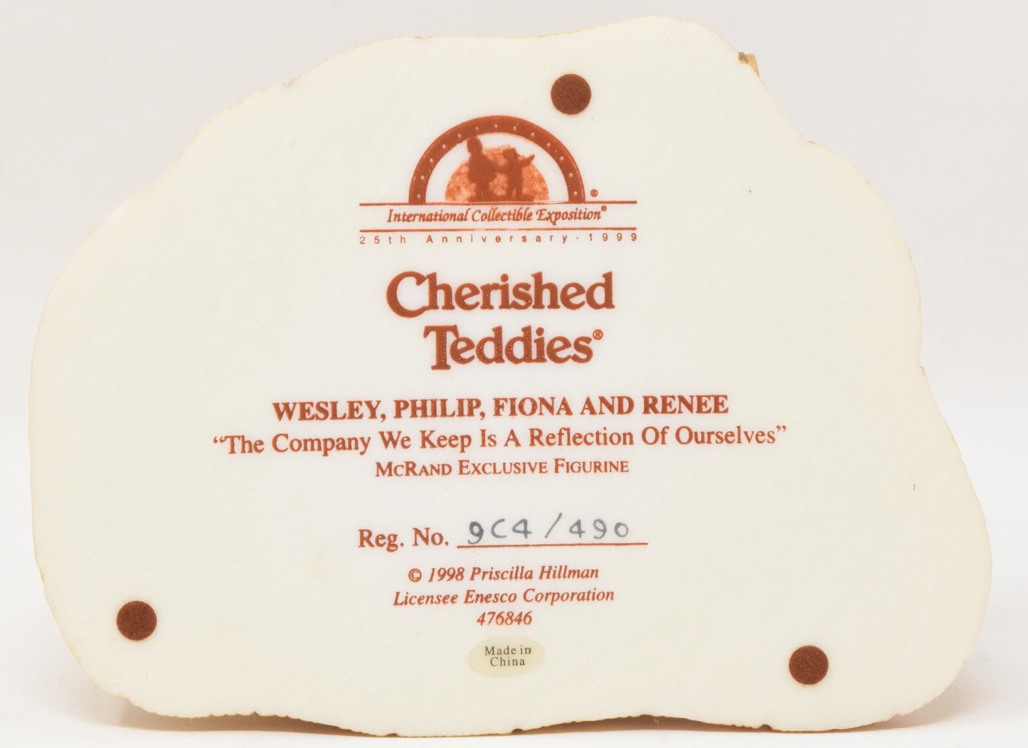 Cherished Teddies Company We Keep Wesley Philip Fiona Figurine 1999 NIB New