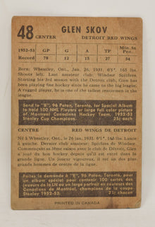 Glen Skov Hockey Card Parkhurst 1953 1954 Detroit Red Wings 48