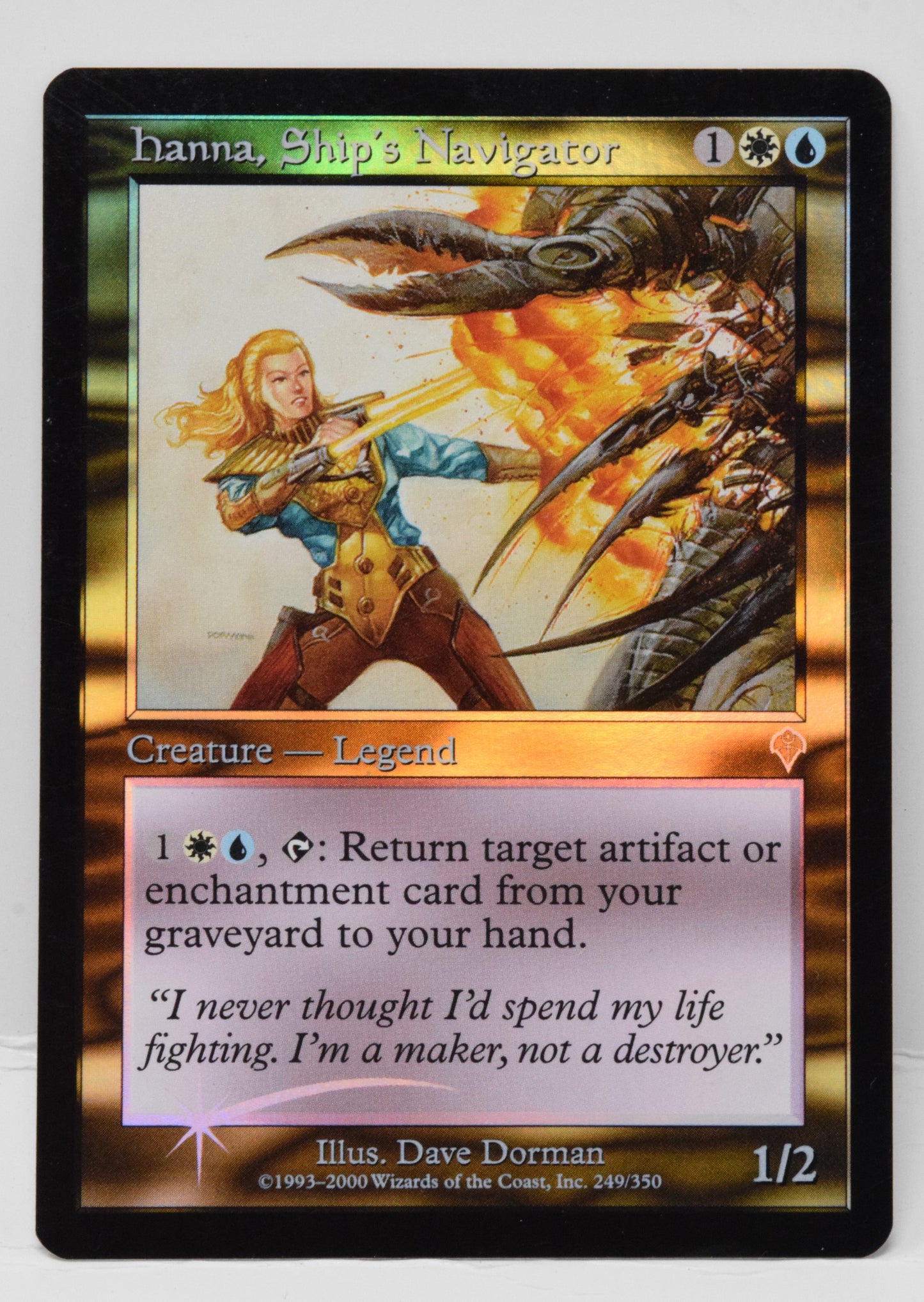 Magic The Gathering MTG Card Hanna Ships Navigator Foil Invasion Rare MP