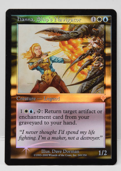 Magic The Gathering MTG Card Hanna Ships Navigator Foil Invasion Rare MP