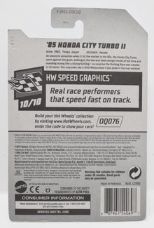 Hot Wheels 85 Honda City Turbo II HW Speed Graphics DieCast Car 10/10 68 New