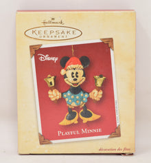 Hallmark Keepsake Ornament Disney Playful Minnie Mouse Christmas Tree 2002 NIB