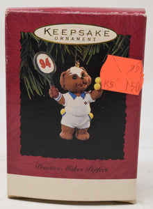 Hallmark Keepsake Practice Makes Perfect Tennis Bear Christmas Ornament 1994