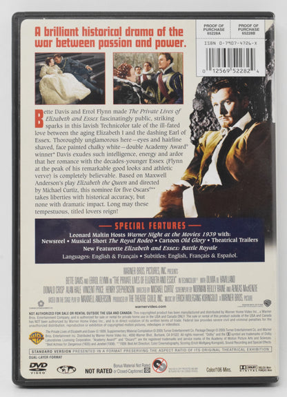 Bette Davis Errol Flynn The Private Lives of Elizabeth and Essex DVD