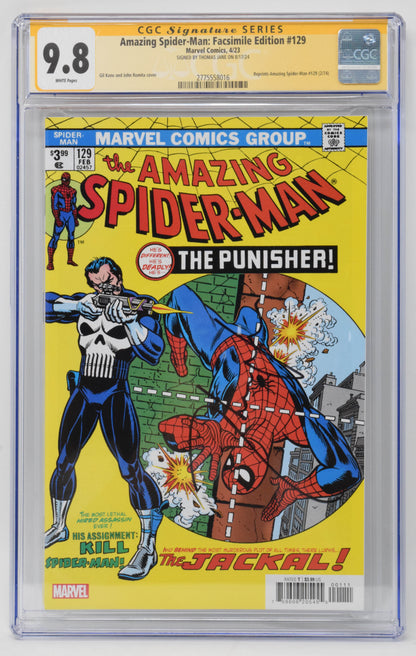Amazing Spider-Man 129 Facsimile Marvel CGC SS 9.8 Signed Thomas Jane Punisher
