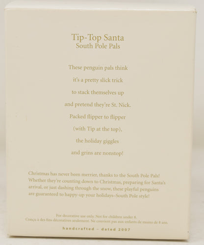 Hallmark Keepsake Ornament Tip Top Santa Claus Christmas Tree 2007 NIB