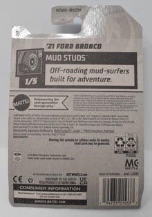Hot Wheels 21 Ford Bronco Mud Studs Red 1/5 68 DieCast Car New